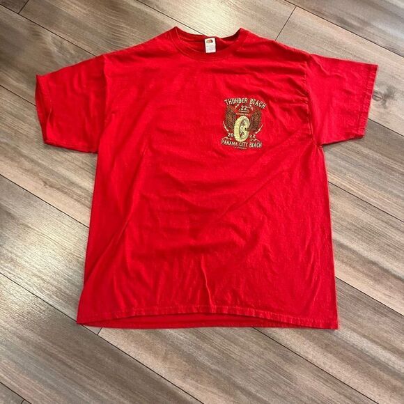Thunder Bike‎ Week Red Graphic Tshirt Men XL Bin A-44 - Picture 1 of 4